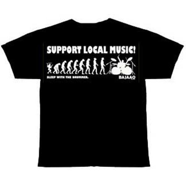 bajaao t shirts bajaao inchsupport local music...sleep with the drummerinch tshirt