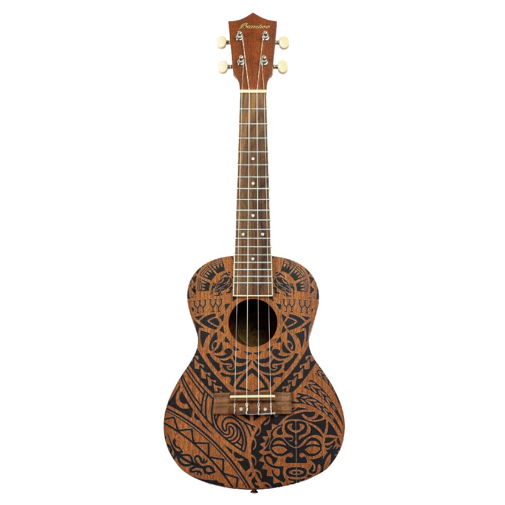 bamboo concert ukuleles tribal bamboo new generation culture line series concert ukulele with gig bag #culture-line_tribal