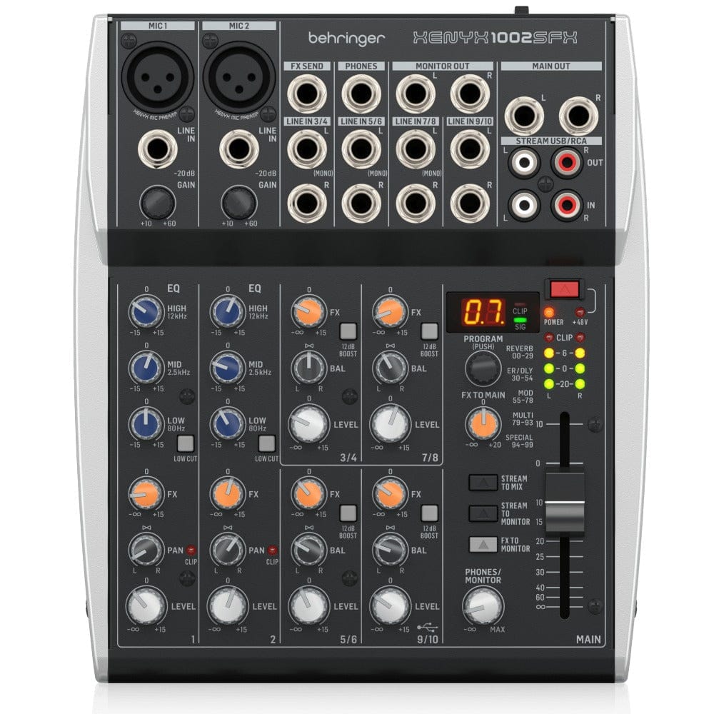 behringer analog mixers behringer xenyx 1002 sfx premium 10-input analog mixer