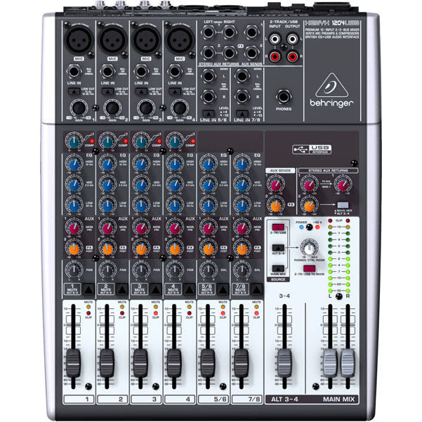 behringer analog mixers behringer xenyx 1204usb 12-channel usb mixer