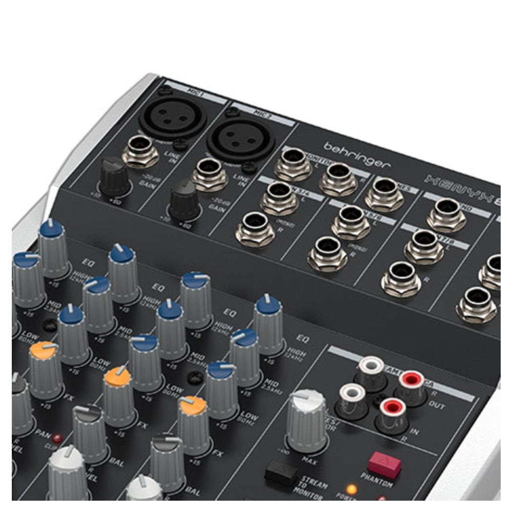 behringer analog mixers behringer xenyx 802s premium analog 8-input mixer with usb streaming interface