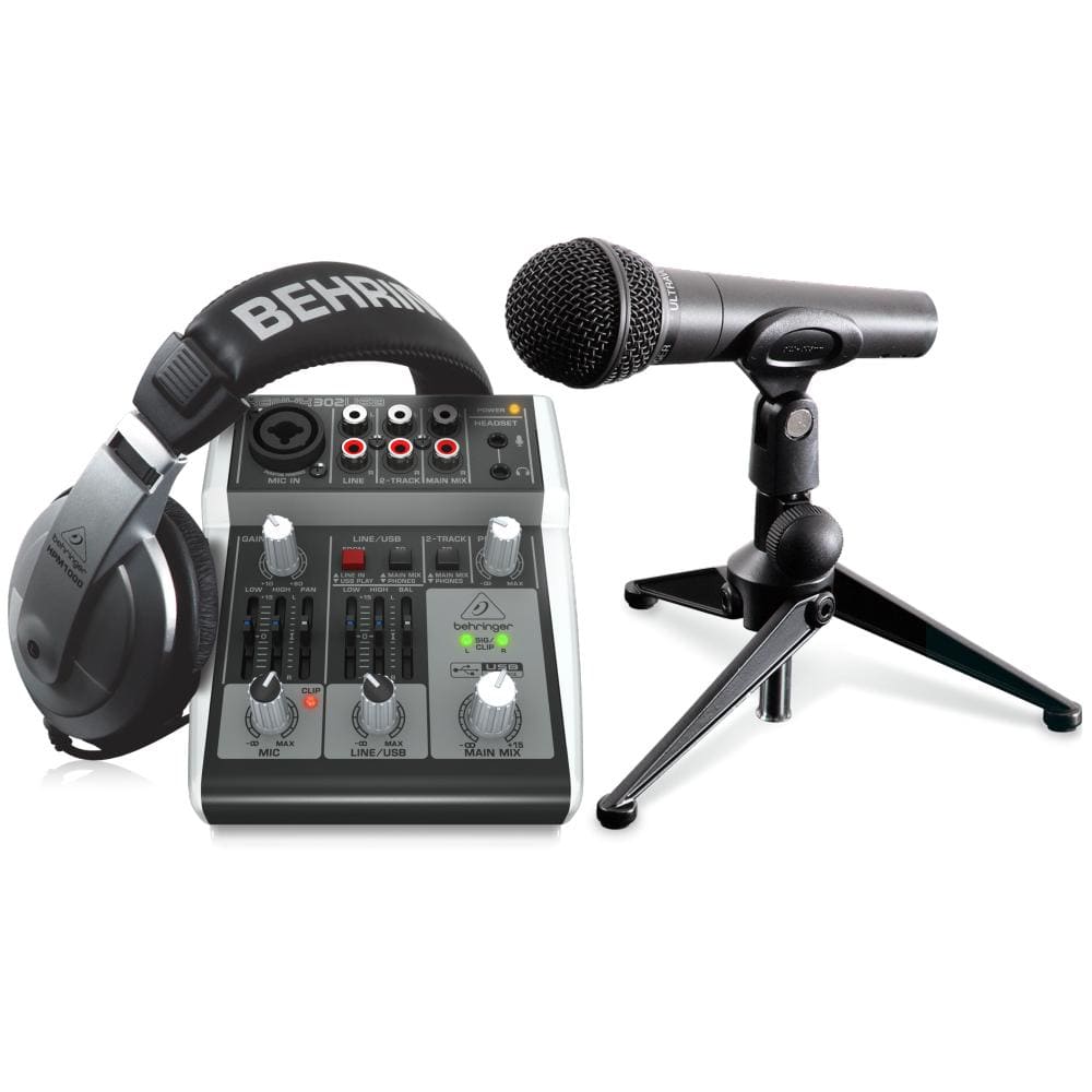behringer audio interfaces behringer podcastudio 2 usb recording bundle