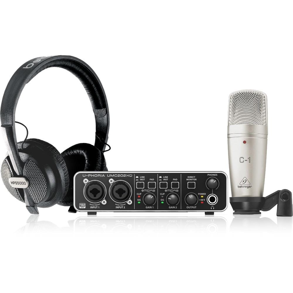 behringer audio interfaces behringer u-phoria studio pro high definition usb audio interface with condenser microphone & headphones