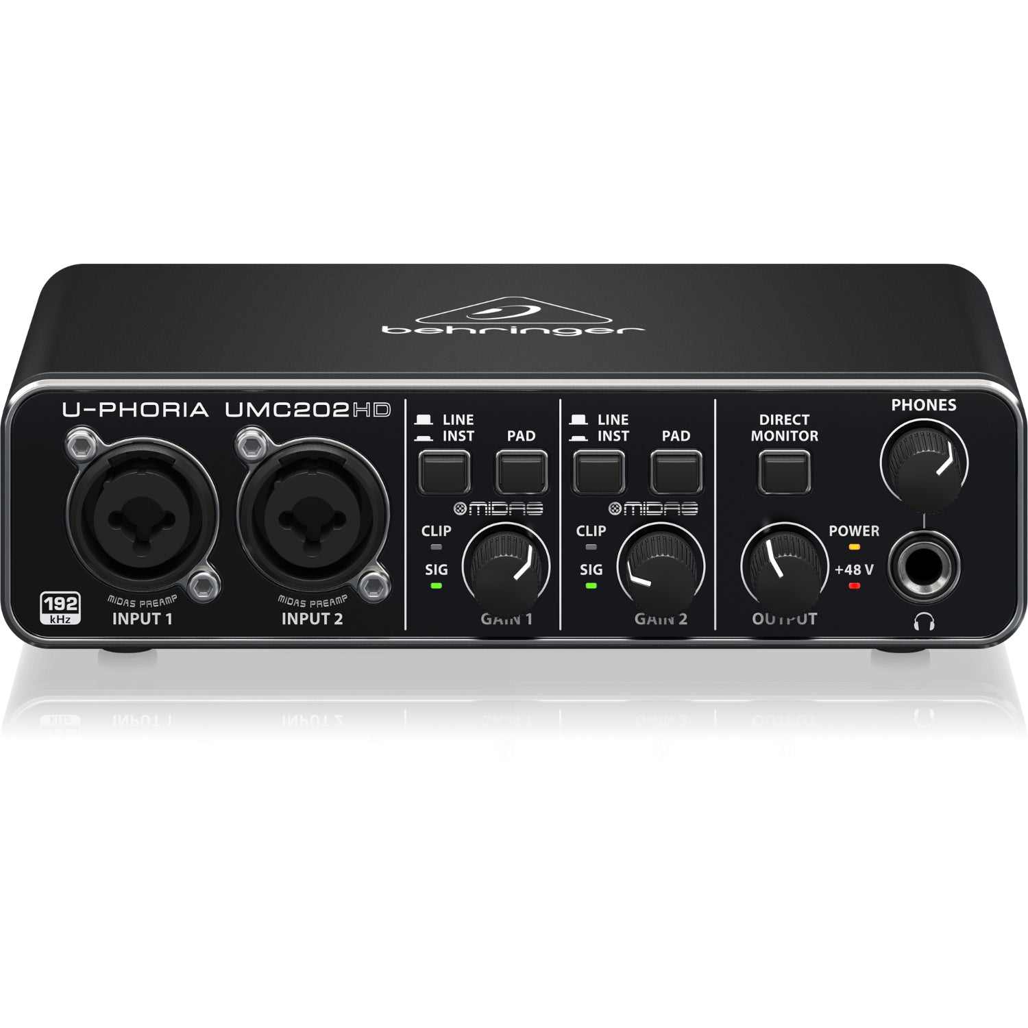 Behringer Audio Interfaces Behringer U-PHORIA UMC202HD Audio Interface with Midas Pre Amplifier