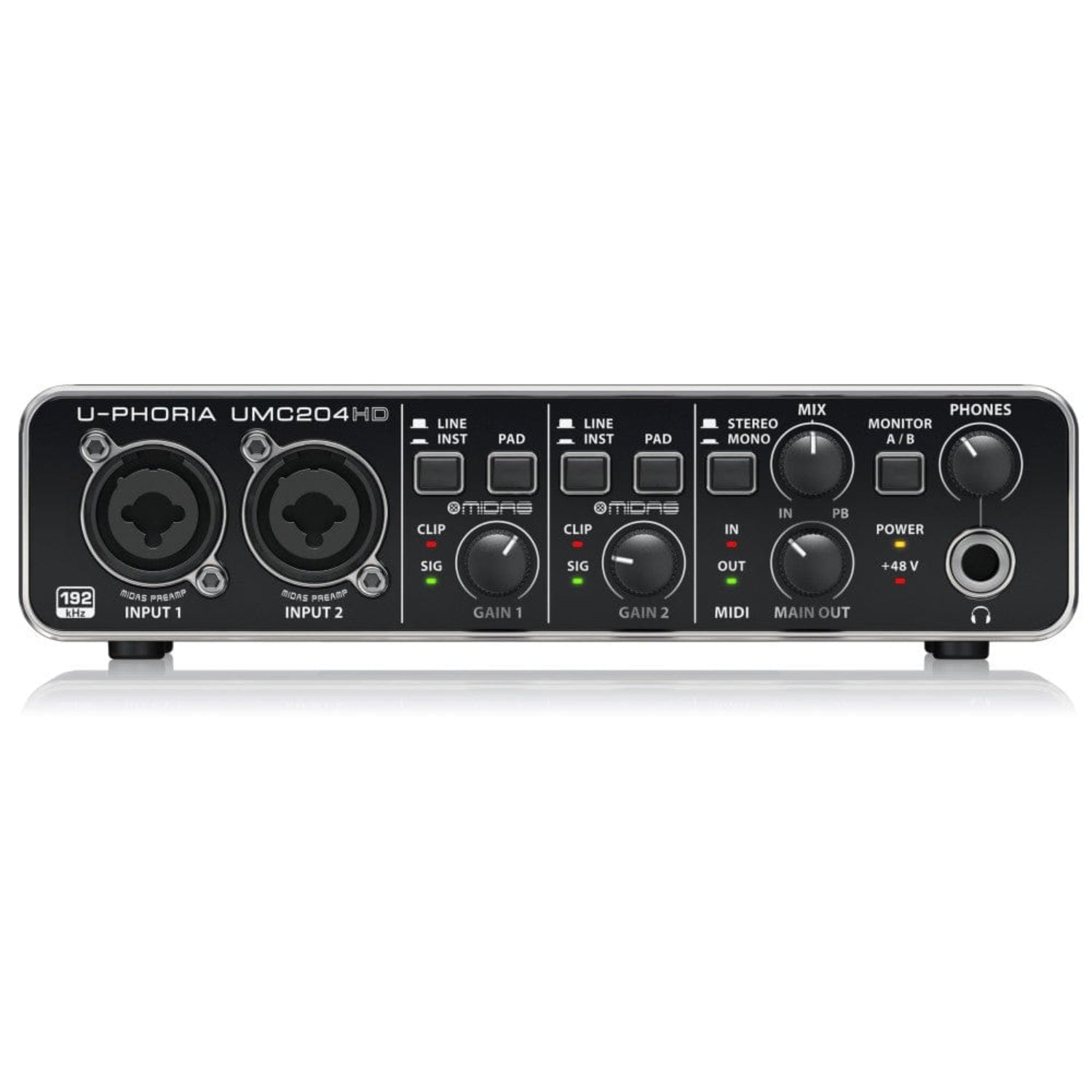 behringer audio interfaces behringer u-phoria umc204hd 2x4 audio interface