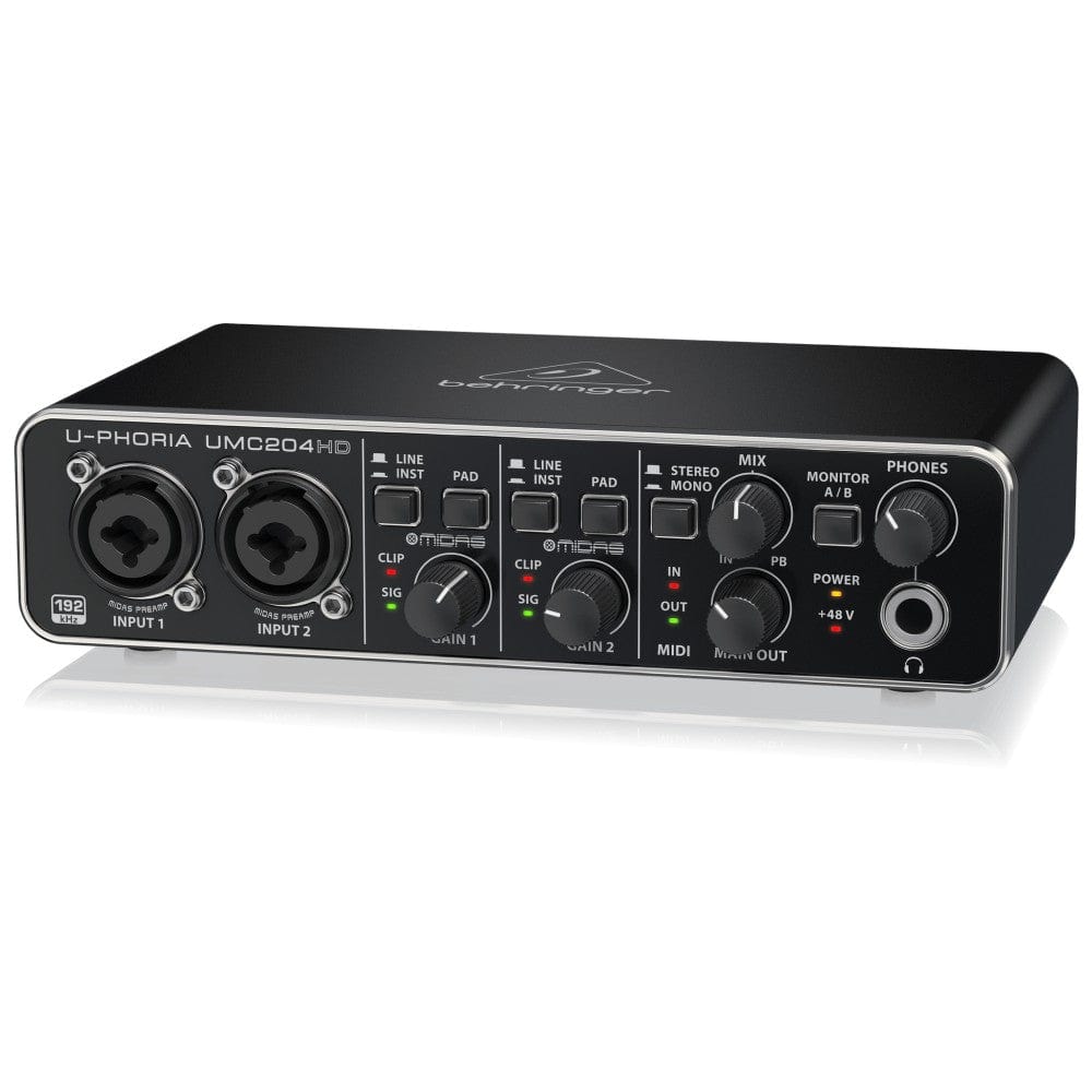 behringer audio interfaces behringer u-phoria umc204hd 2x4 audio interface
