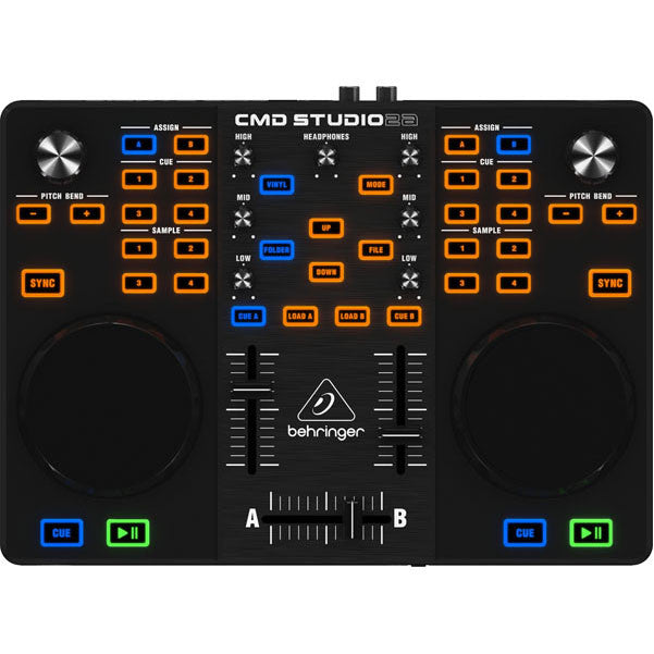 behringer dj controller interfaces behringer cmd2a studio portable dual-deck dj controller