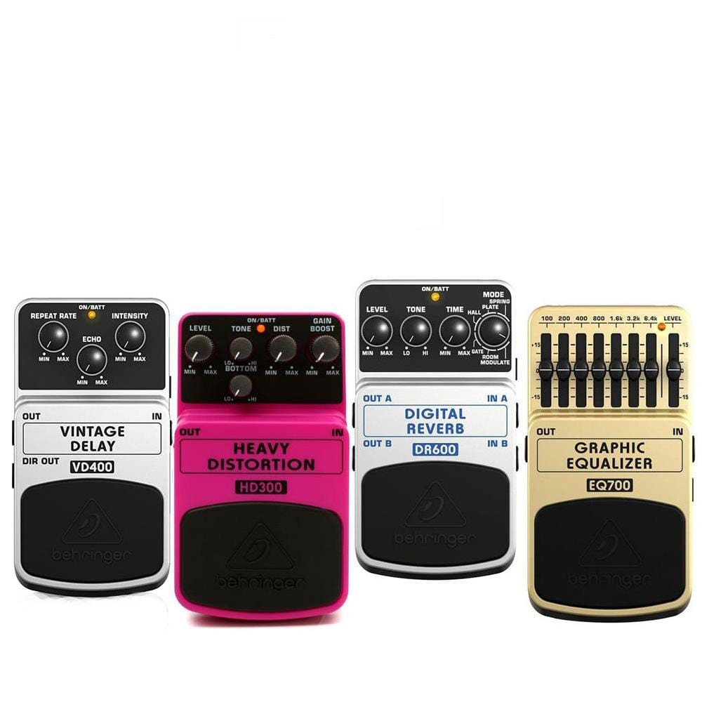 behringer effect pedals behringer home creation pedal bundle with guitar, delay, limiter & equalizer effects pedal