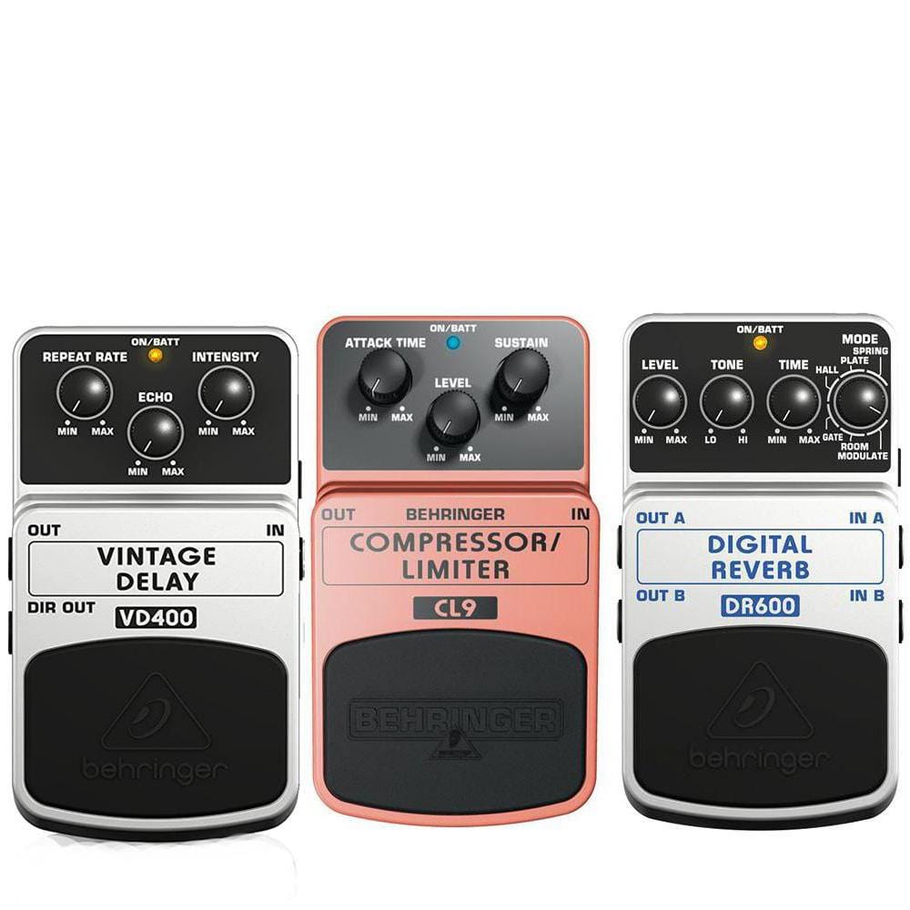 behringer effect pedals behringer home creation pedal bundle with guitar effects pedal delay effects pedal & limiter guitar effects pedal