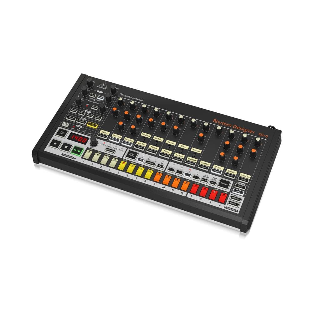 behringer electronic drum controllers behringer rhythm designer rd 8 classic analog drum sequencer