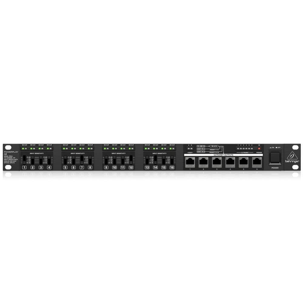 behringer headphone amplifiers behringer powerplay p16i 16-channel 19inch input module