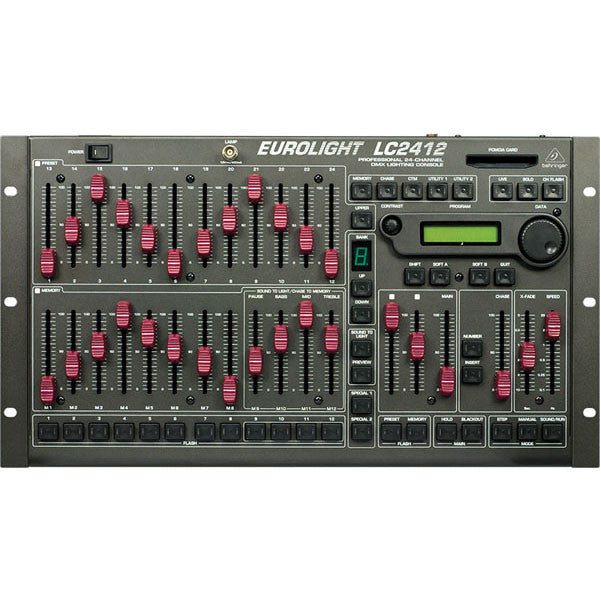 behringer light control consoles behringer eurolight lc2412  24 channel light console