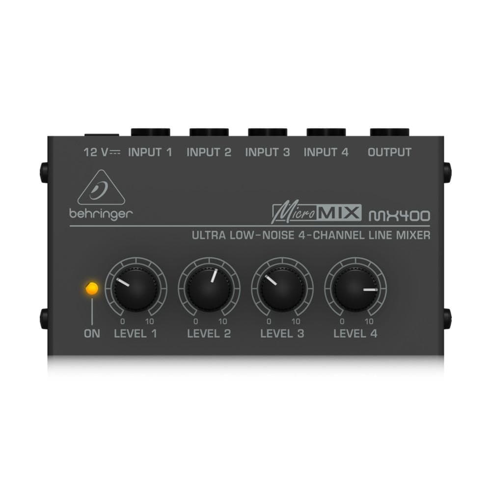 behringer line mixers black behringer mx400 ultra low noise 4-channel line mixer #color_black