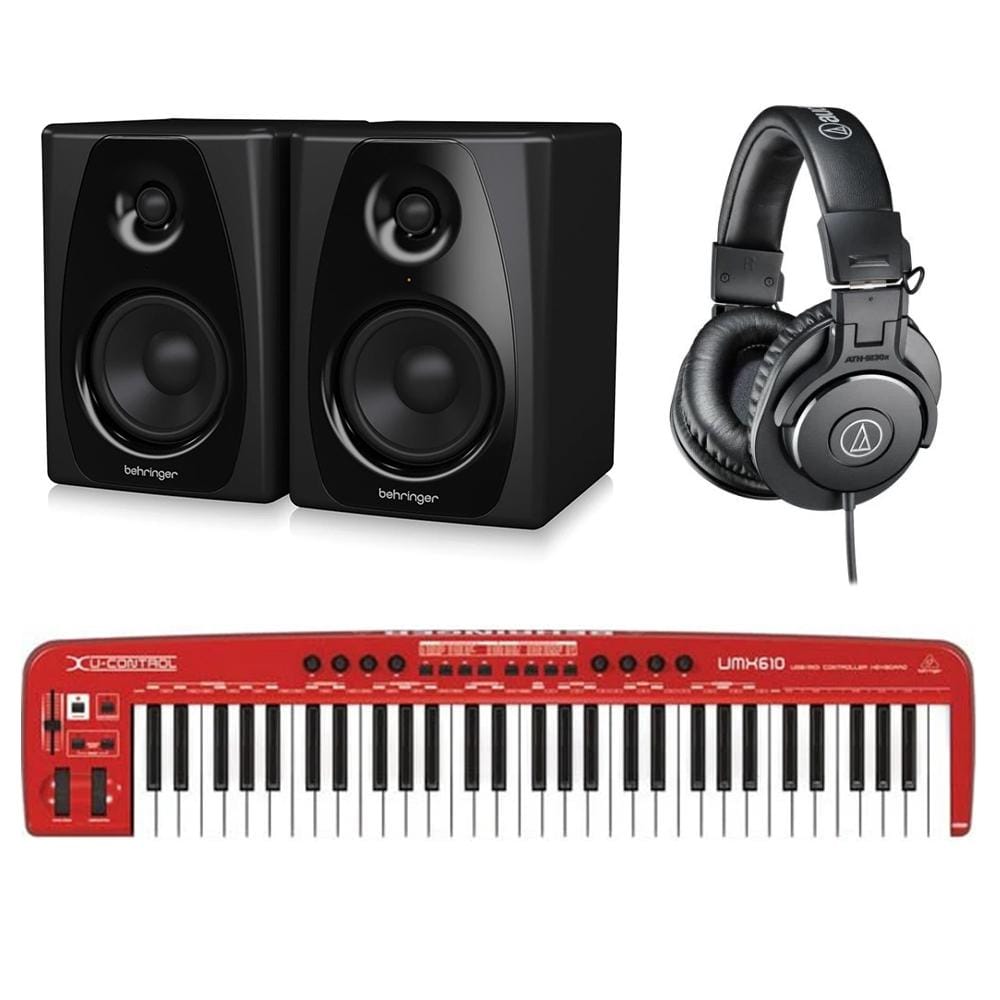 behringer midi keyboards behringer music production starter 2 with midi keyboard, studio monitor & headphone