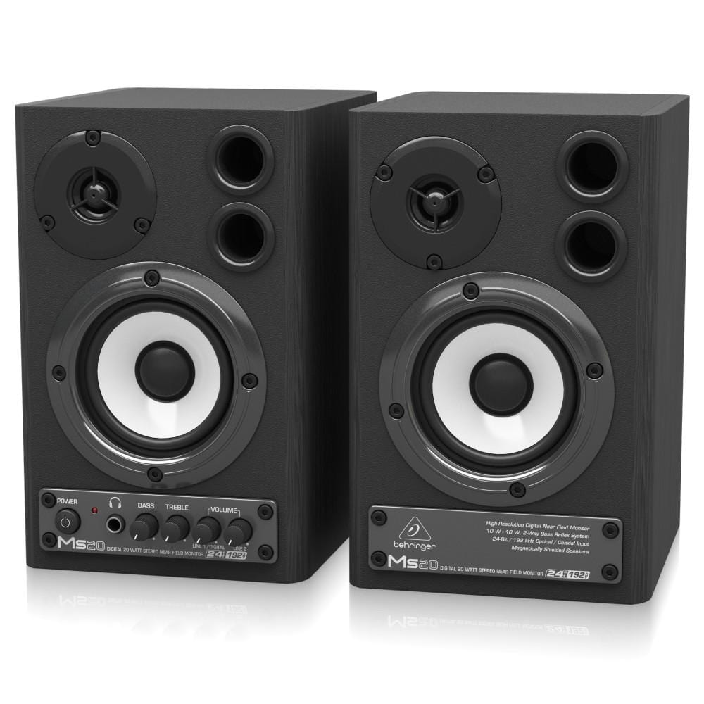 behringer monitor speakers behringer ms20 24-bit/192 khz digital 20-watt stereo near field monitors