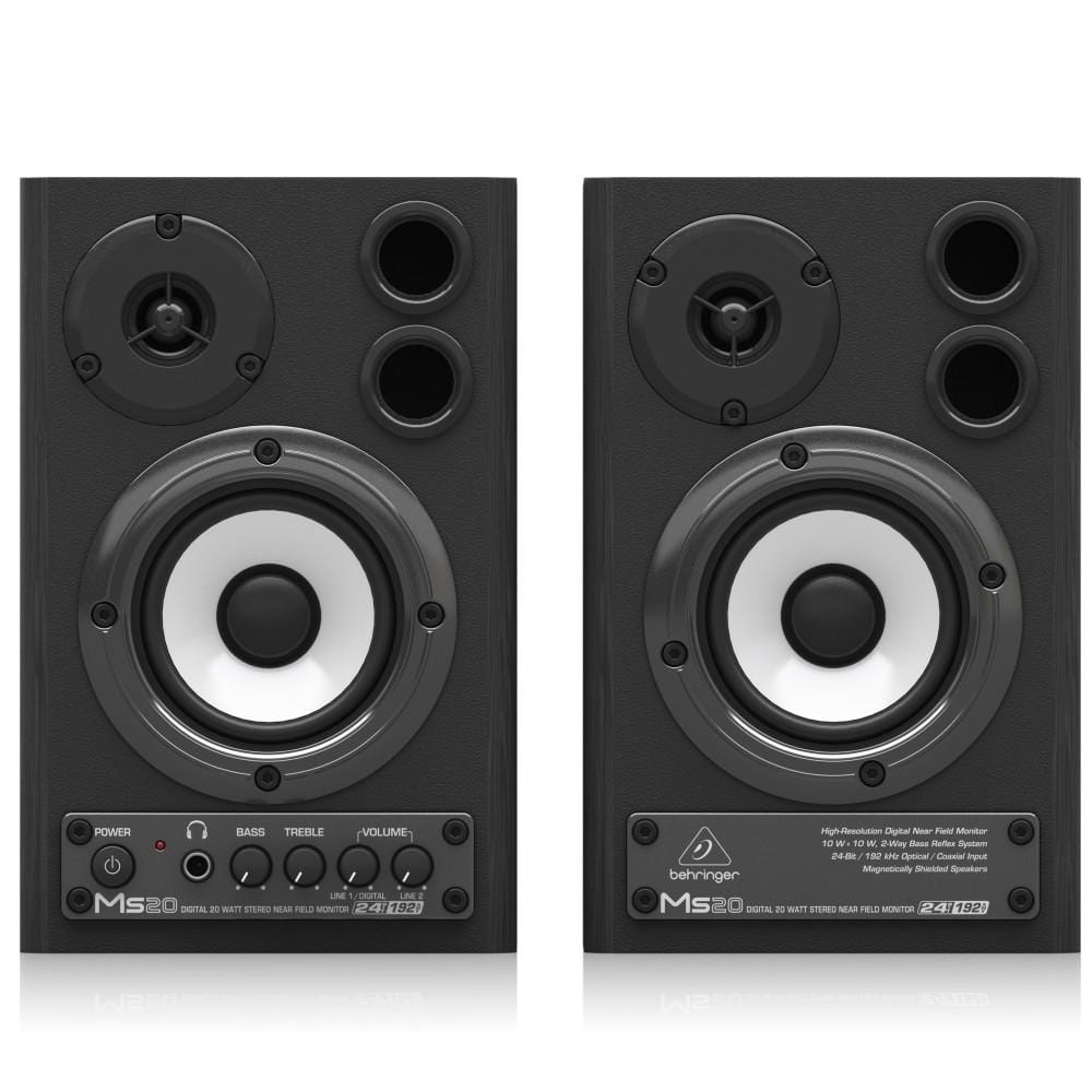 behringer monitor speakers behringer ms20 24-bit/192 khz digital 20-watt stereo near field monitors