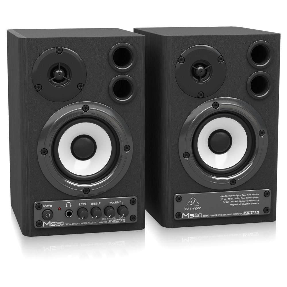 behringer monitor speakers behringer ms20 24-bit/192 khz digital 20-watt stereo near field monitors