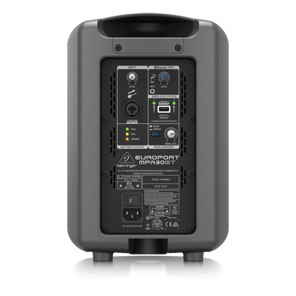 behringer portable pa systems behringer europort mpa30bt portable 30-watt speaker with bluetooth