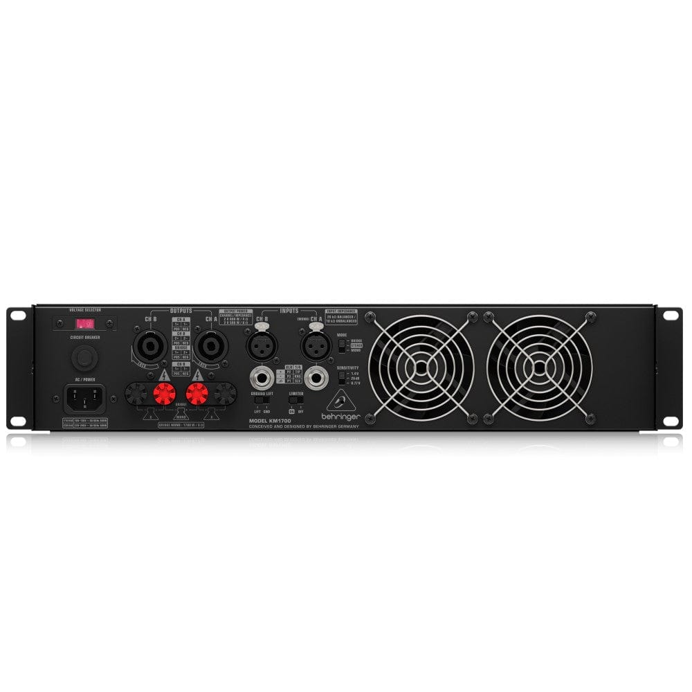 behringer power amplifiers behringer km1700 professional 1700-watt stereo power amplifier with atr