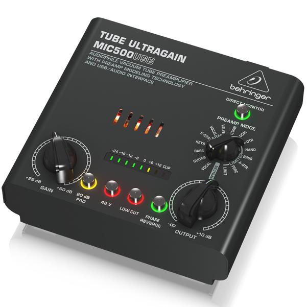 behringer pre amps behringer mic500usb tube ultragain audiophile vacuum tube preamplifier