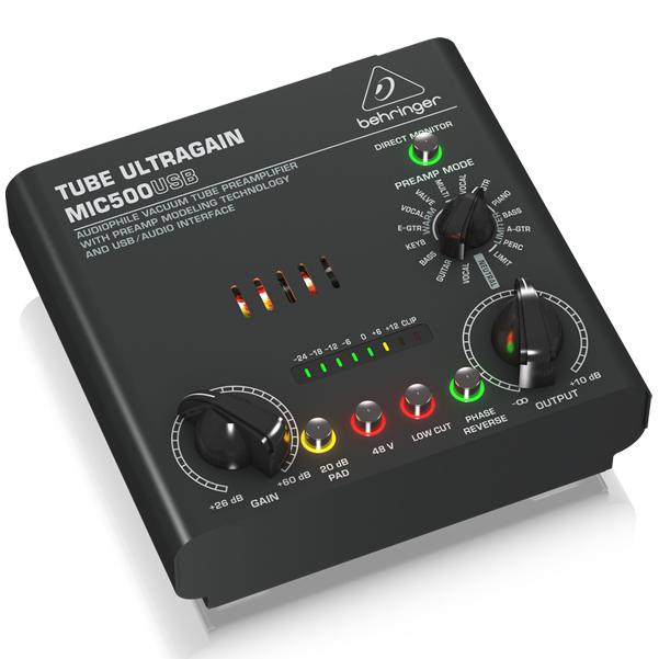 behringer pre amps behringer mic500usb tube ultragain audiophile vacuum tube preamplifier
