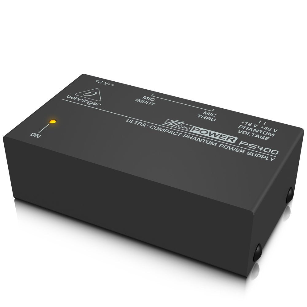 behringer pre amps black behringer micropower ps400 ultra-compact phantom power supply