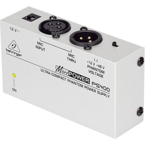 behringer pre amps white behringer micropower ps400 ultra-compact phantom power supply #color_white