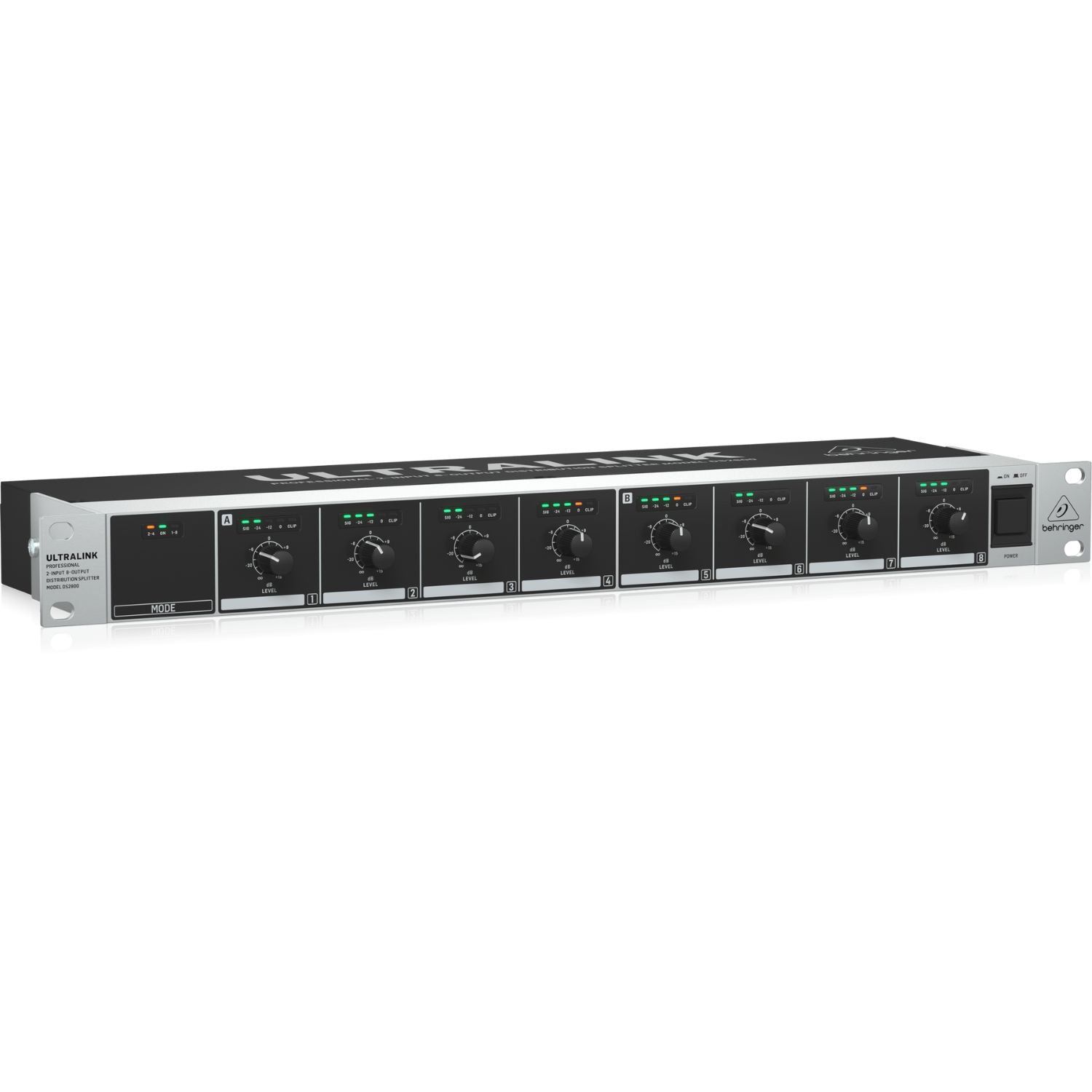 Behringer Signal Processors Behringer DS2800 Professional 2-Input 8-Output Distribution Splitter
