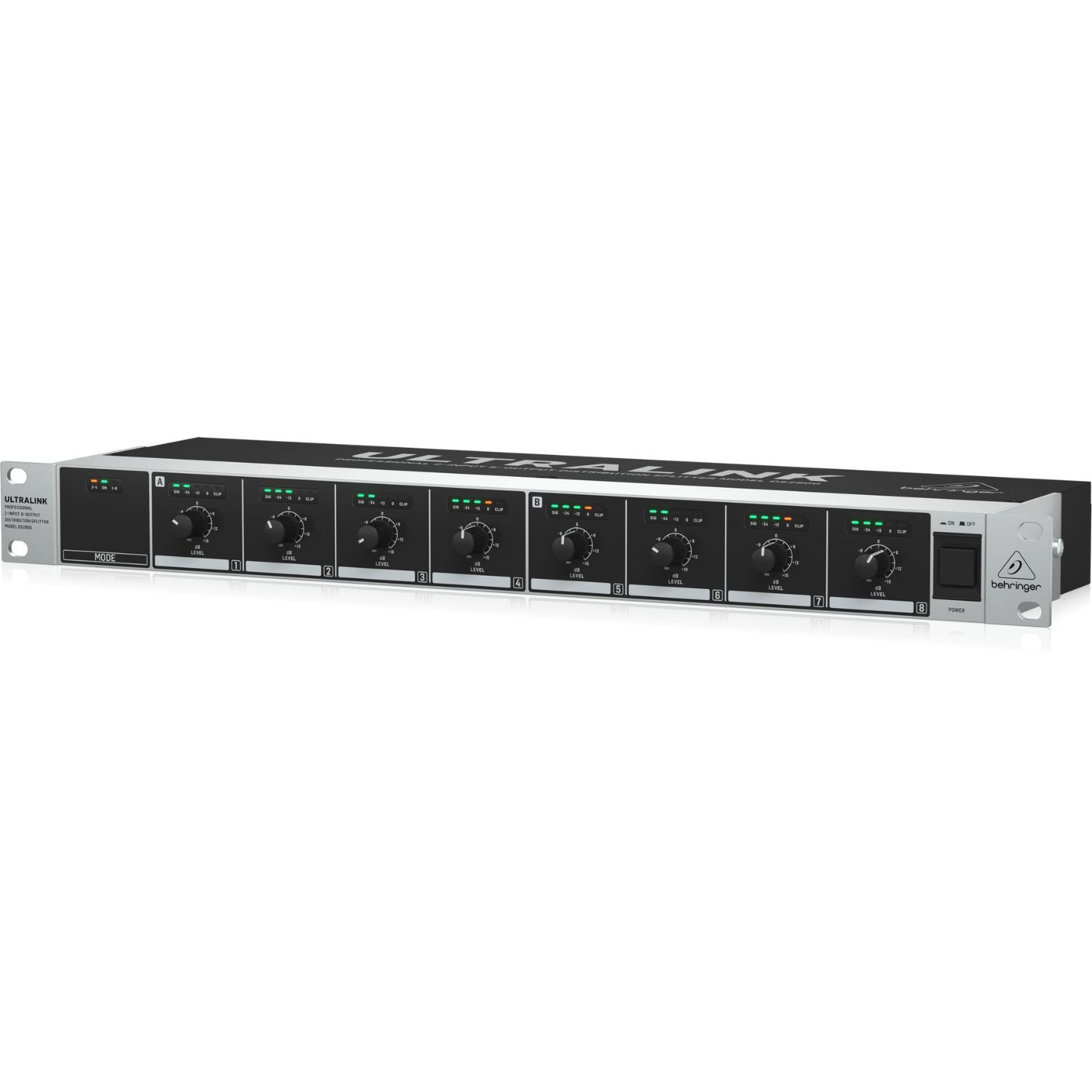Behringer Signal Processors Behringer DS2800 Professional 2-Input 8-Output Distribution Splitter