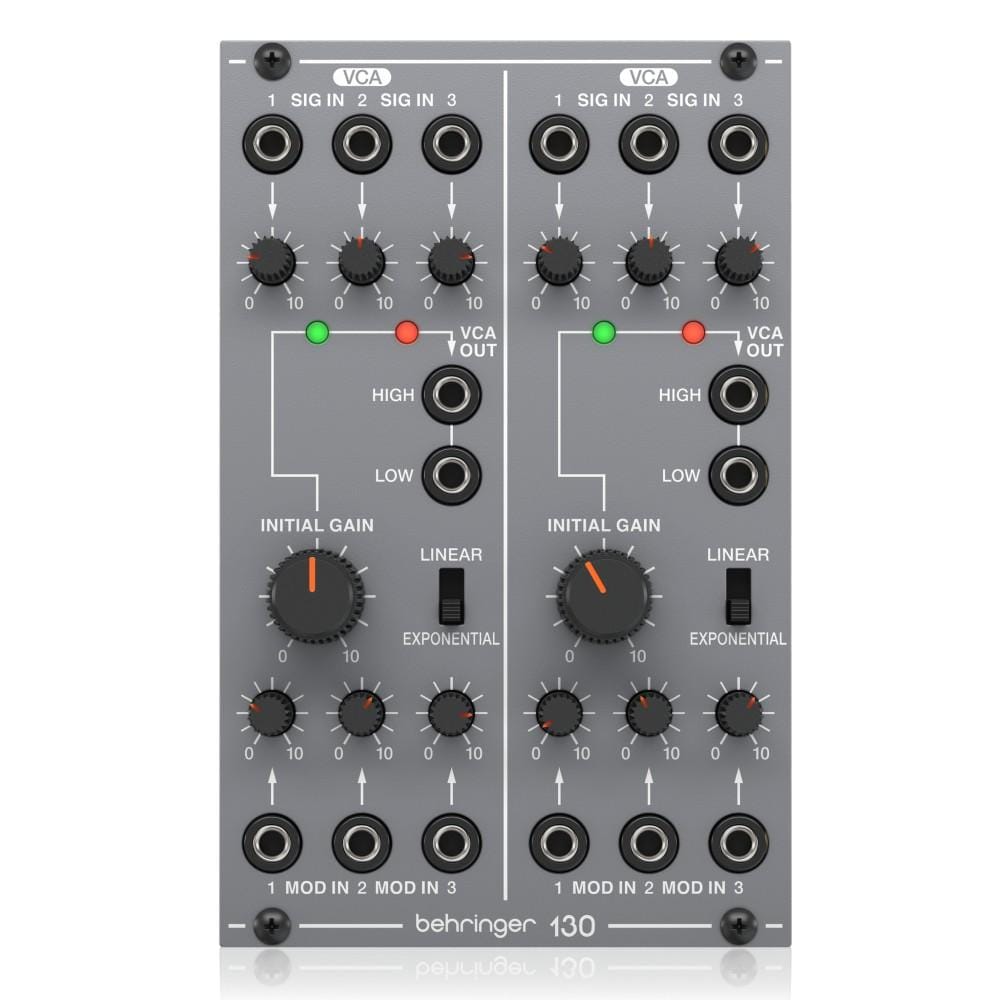 behringer synthesizers behringer 130 dual vca legendary analog dual vca module for eurorack synthesizer
