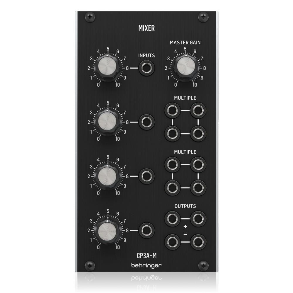 behringer synthesizers behringer cp3a-m mixer legendary analog mixer utility module for eurorack synthesizers