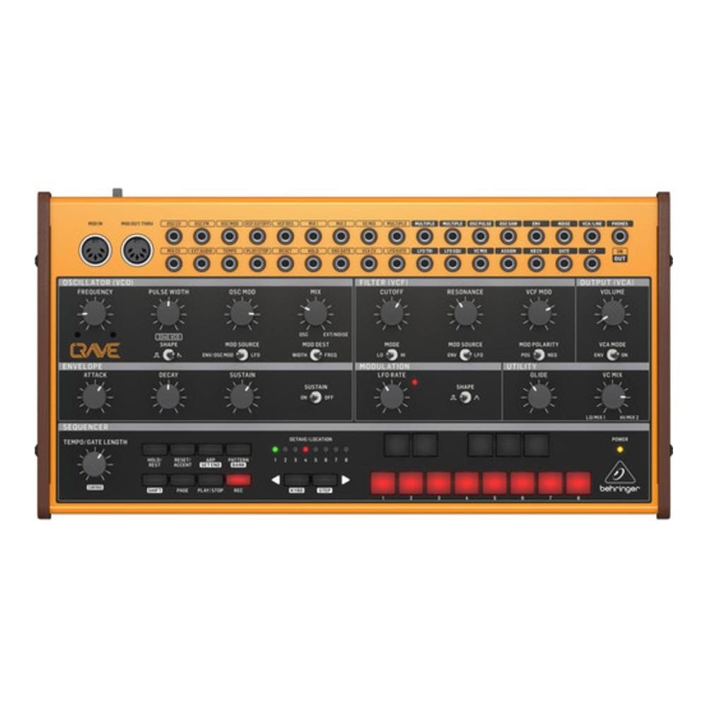 behringer synthesizers behringer crave analog semi-modular synthesizer with 32-step sequencer