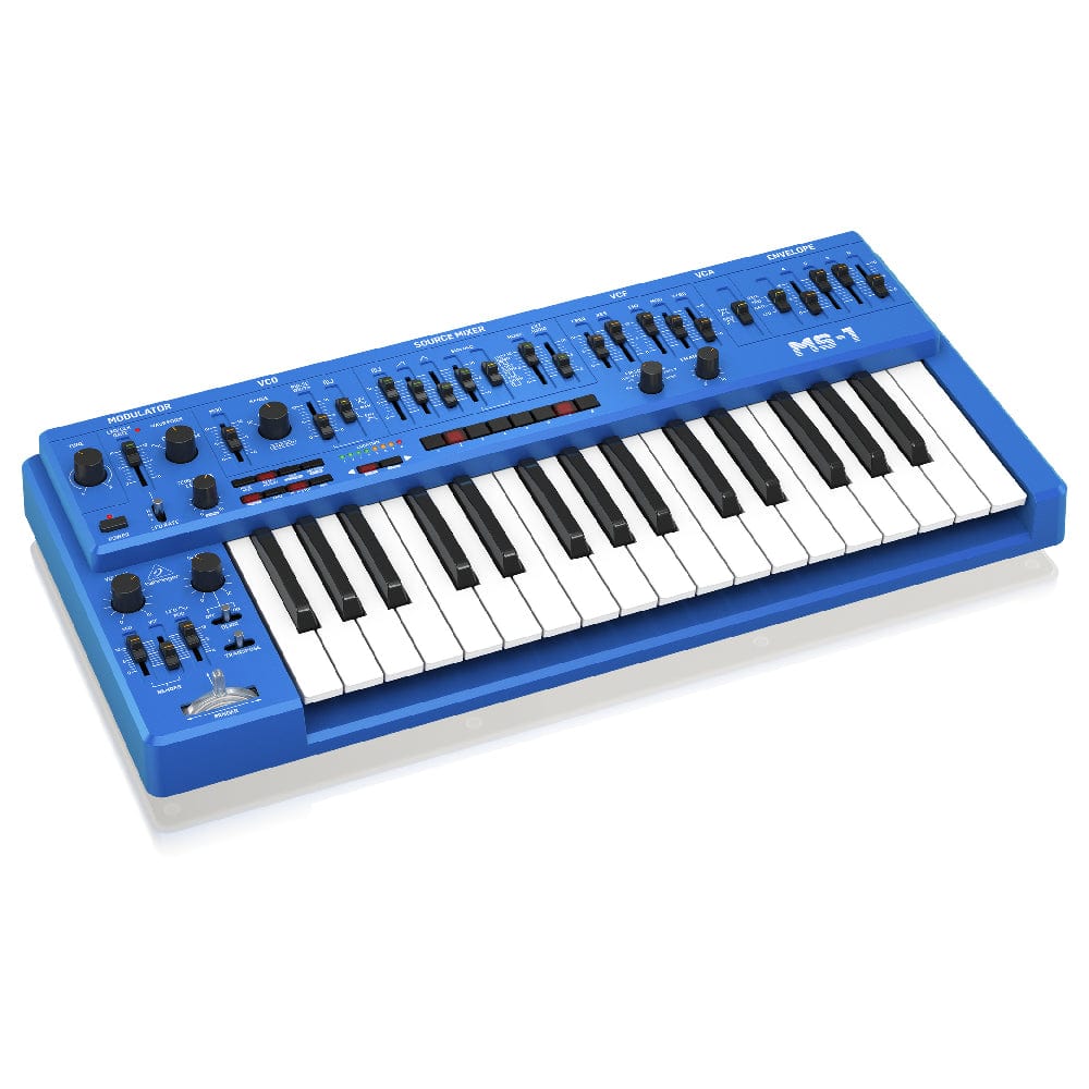 behringer synthesizers behringer ms-1 analog synthesizer with live performance kit #color_blue