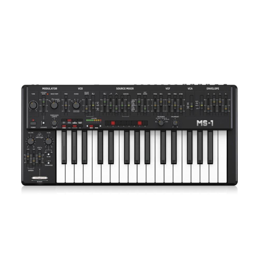 behringer synthesizers black behringer ms-1 analog synthesizer with live performance kit
