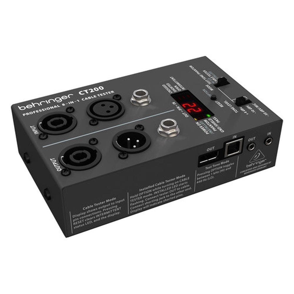 behringer tools and maintenance behringer ct-200 microprocessor-controlled cable tester