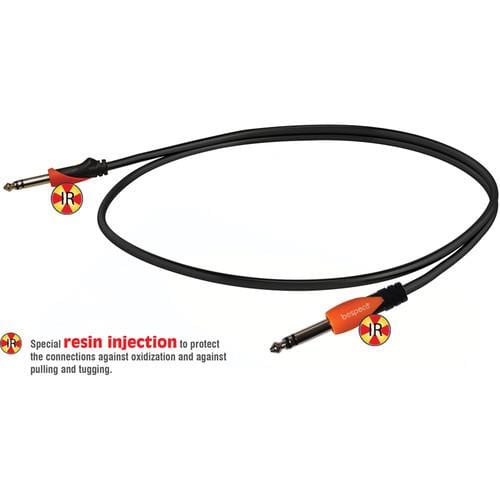 bespeco cables and connectors bespeco 1/4inch st jack - 1/4inch st jack trs cable (bl/or 3')