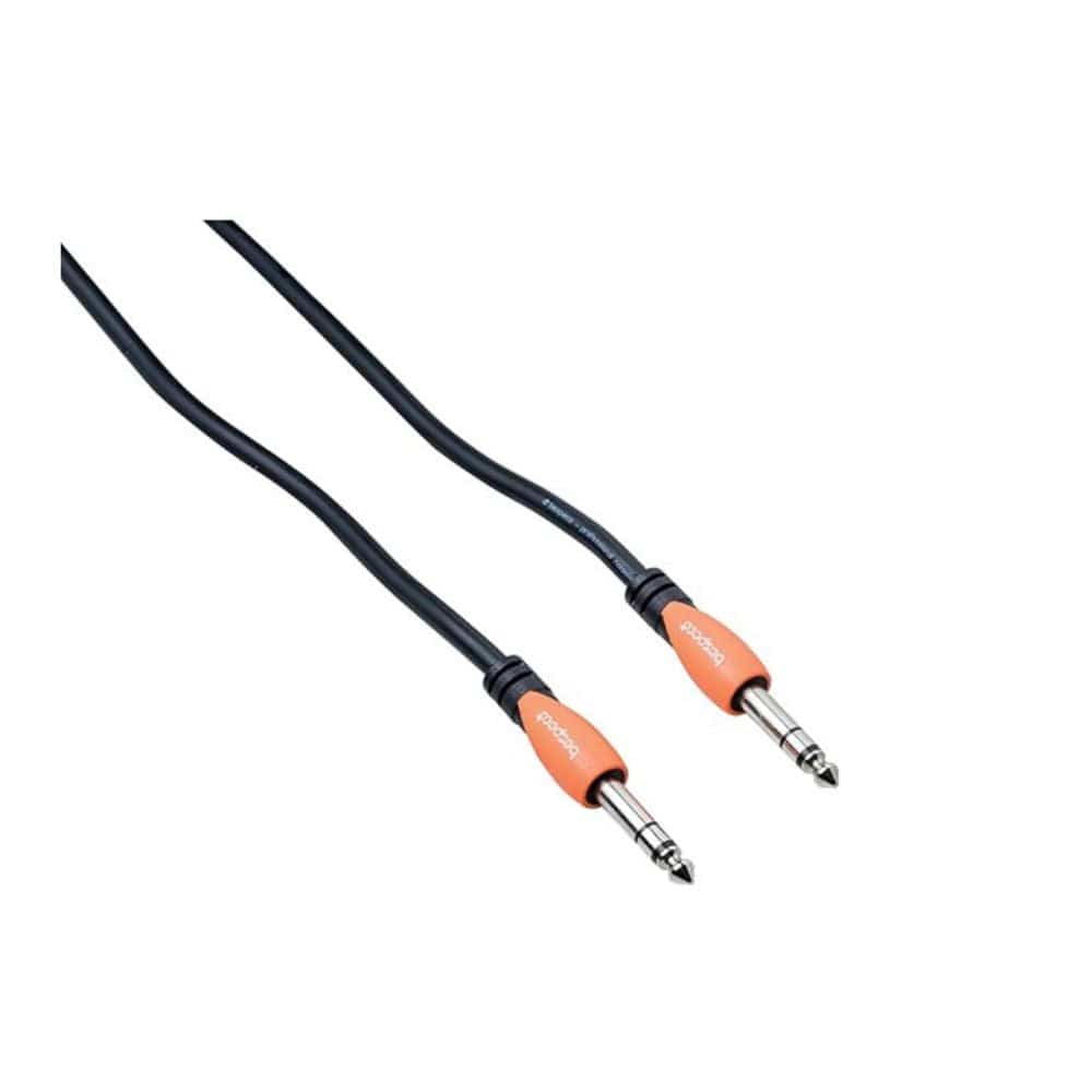 bespeco cables and connectors bespeco 1/4inch st jack - 1/4inch st jack trs cable (bl/or 3')