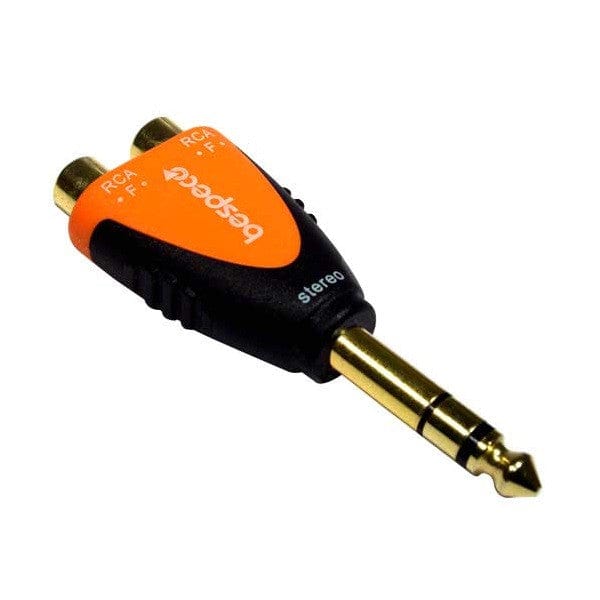 bespeco cables and connectors bespeco slad370 stereo jack male plug to rca female socket (2x)