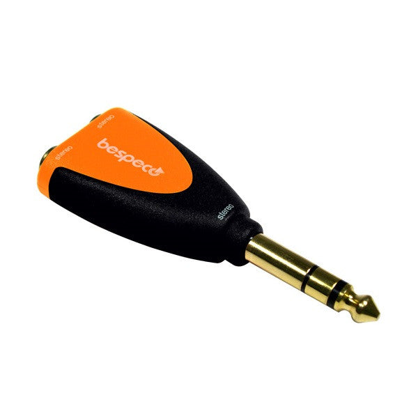 bespeco cables and connectors bespeco stereo jack male plug to stereo jack female socket - 2x