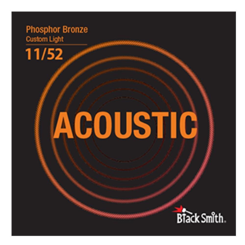 black smith acoustic guitar strings custom light - .011-.052 black smith phosphor bronze acoustic guitar strings #size_custom-light---.011-.052
