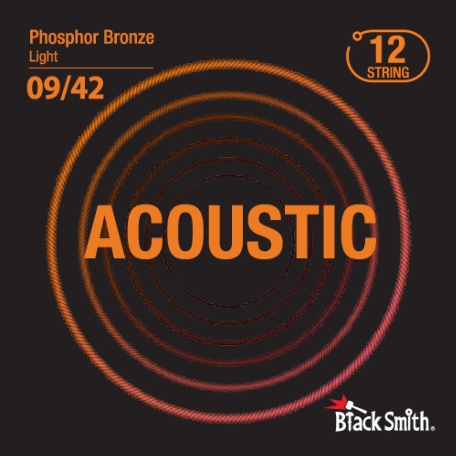 Black Smith Acoustic Guitar Strings Extra Thin Light - .009-.042 Black Smith Phosphor Bronze Acoustic Guitar Strings - Extra Thin Light - .009-.042