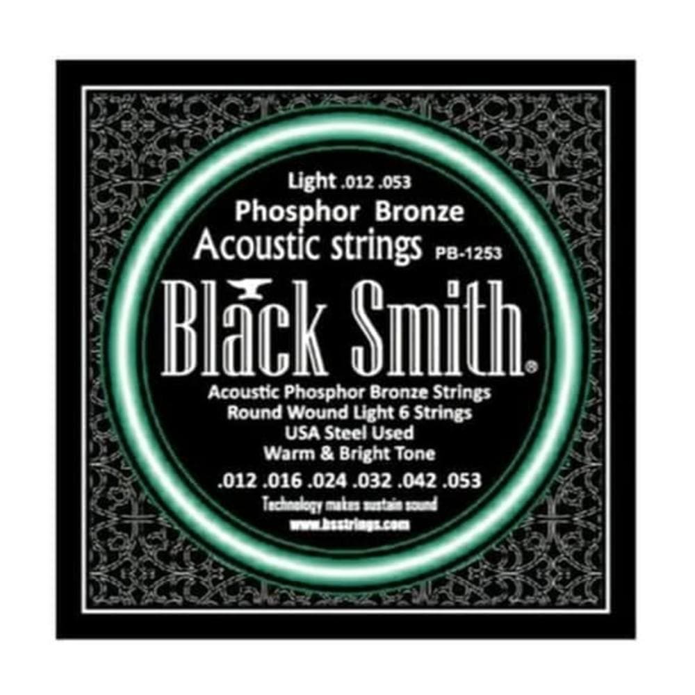 black smith acoustic guitar strings light - .012-.053 black smith phosphor bronze acoustic guitar strings #size_light---.012-.053