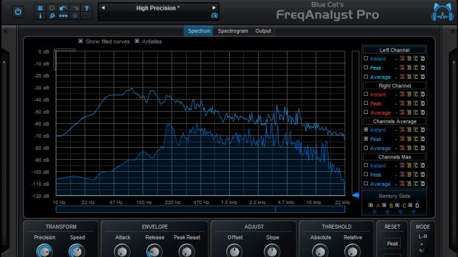 Blue Cat Audio Virtual Processors Blue Cat FreqAnalyst Pro Frequency Analyzer – Professional Audio Software & Plugin
