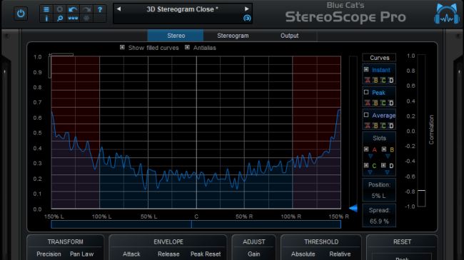Blue Cat Audio Virtual Processors Blue Cat StereoScope Pro Stereo Imaging Analyzer