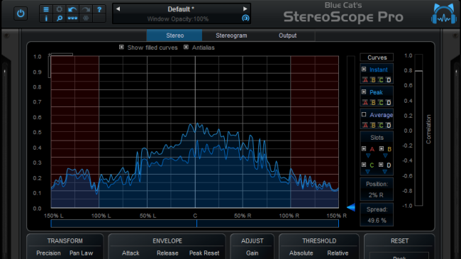 Blue Cat Audio Virtual Processors Blue Cat StereoScope Pro Stereo Imaging Analyzer