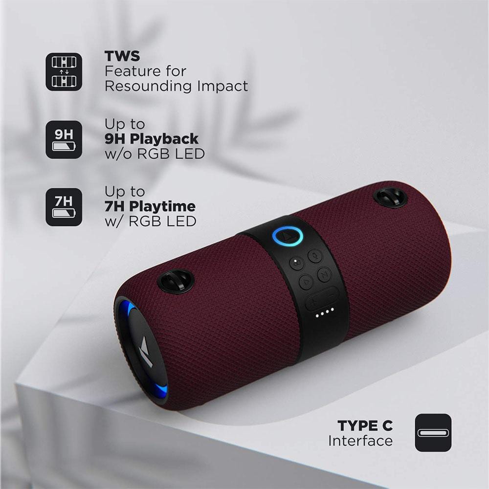 boat bluetooth speakers boat stone 1200 portable bluetooth speaker #color_maroon