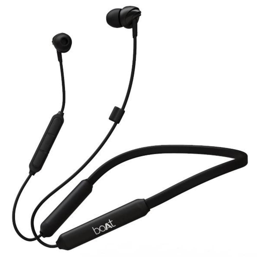 boat in-ear neckband headphones boat 100 wireless in ear neckband bluetooth headset- active black
