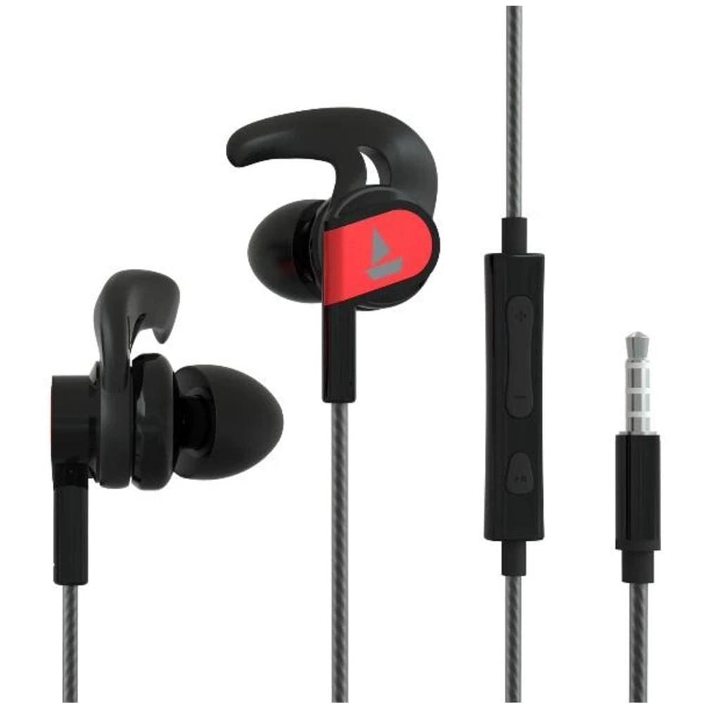 boat in-ear wired headphones active black boat bassheads 242 in ear wired headphone with mic