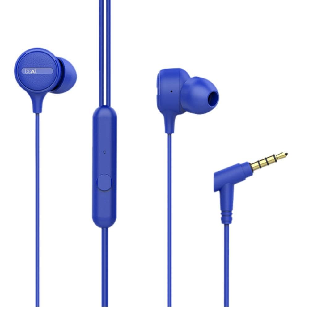 boat in-ear wired headphones blue boat bassheads 103 in ear wired headphone with mic #color_blue