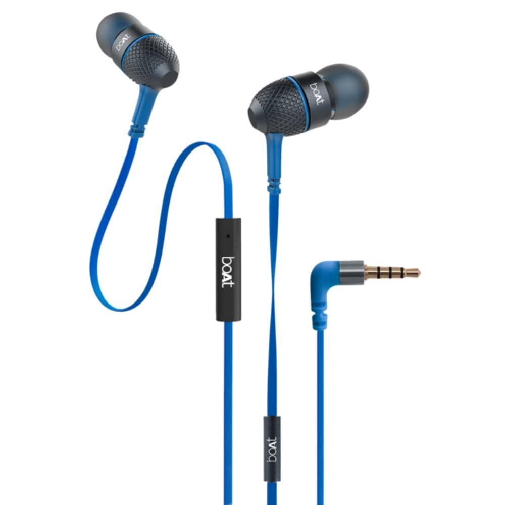 boat in-ear wired headphones blue boat bassheads 220 in ear wired headphone with mic #color_blue
